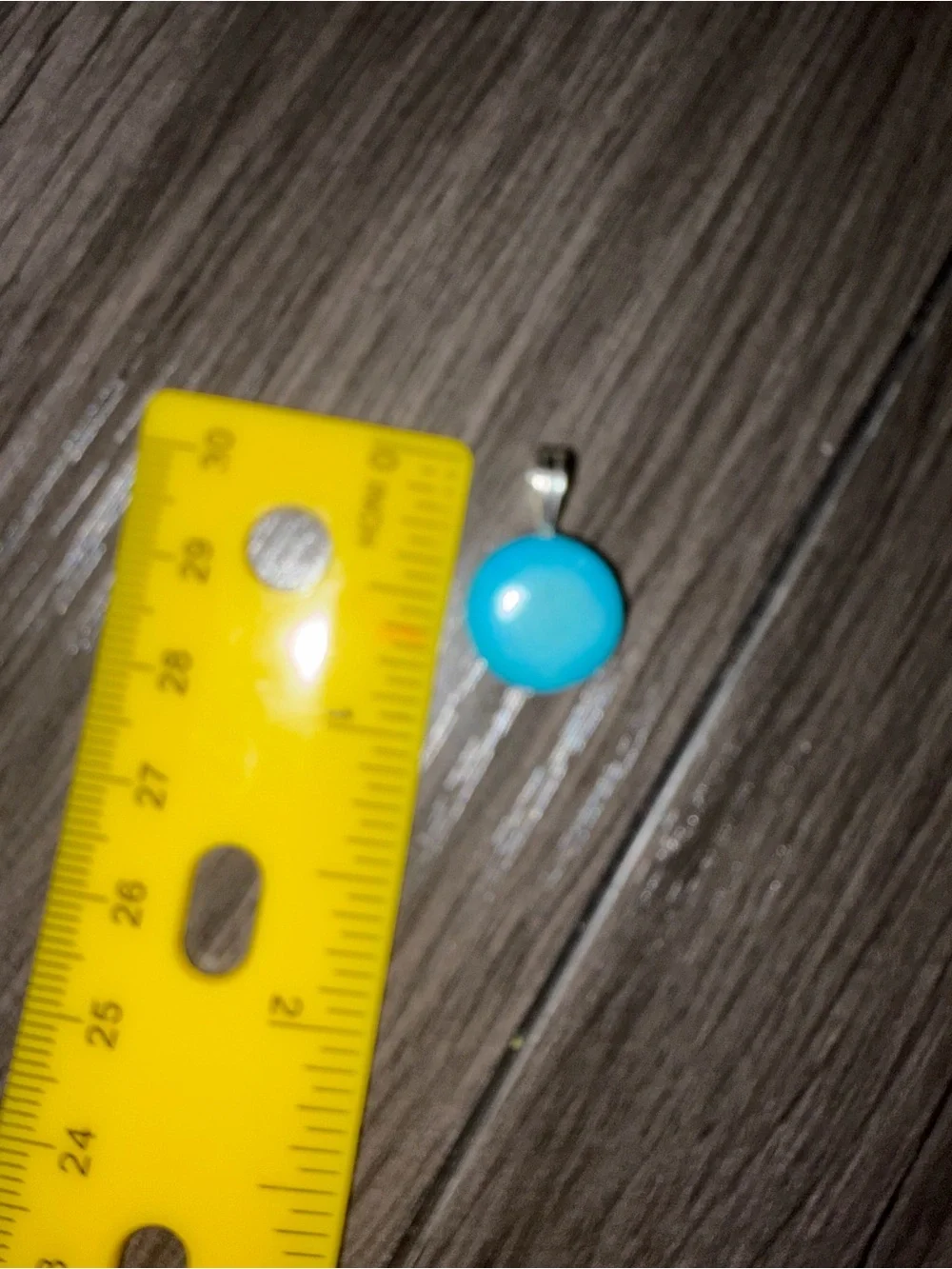 Silver tone Turquoise Blue Round Pendant